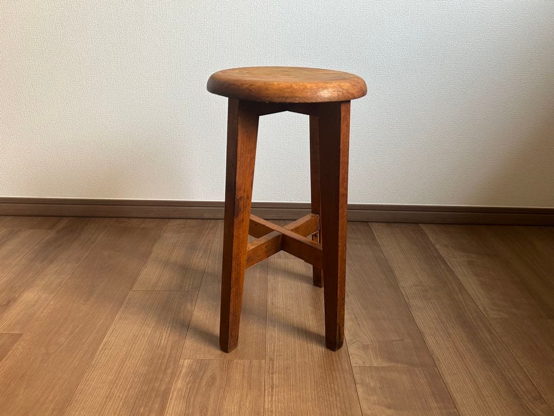 希少　丸椅子　 6個セット　アンティーク　まとめ売り　木製　スツール　同一規格