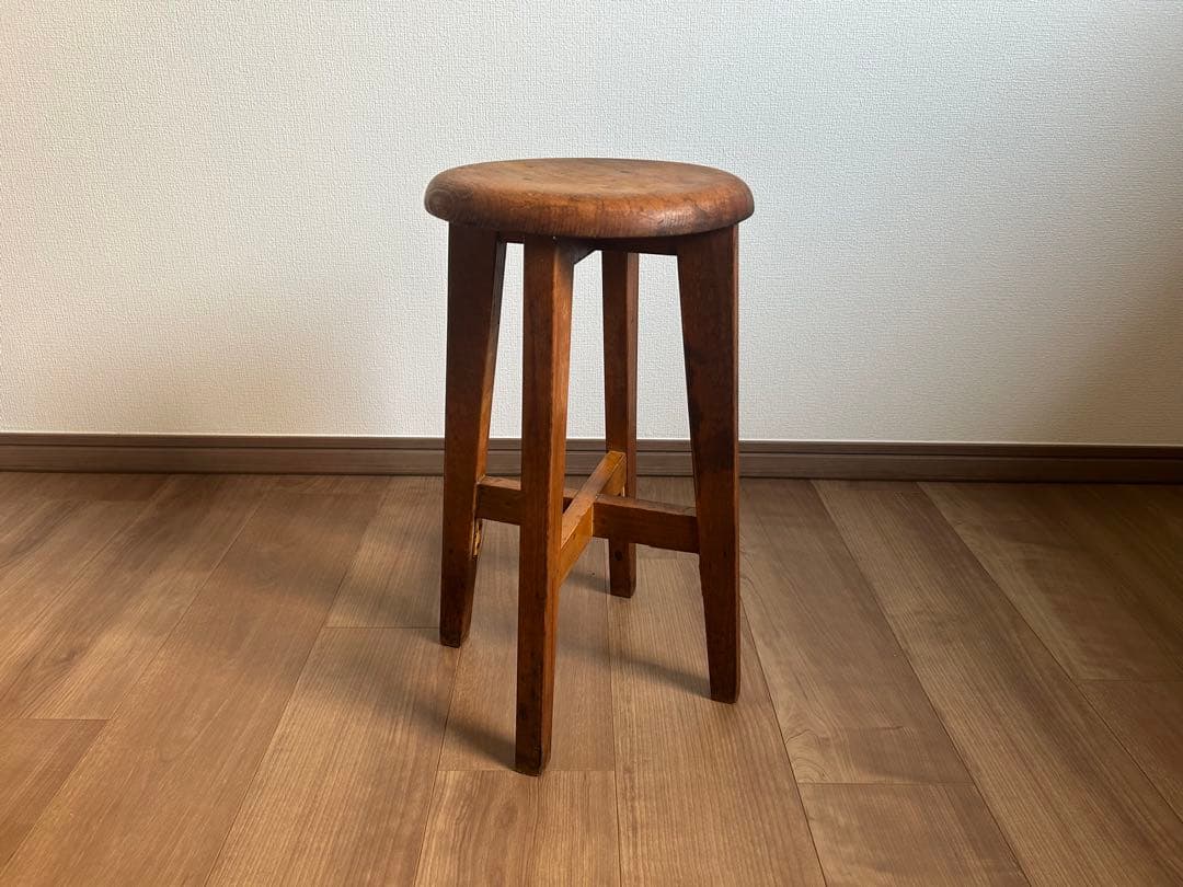 希少　丸椅子　 6個セット　アンティーク　まとめ売り　木製　スツール　同一規格