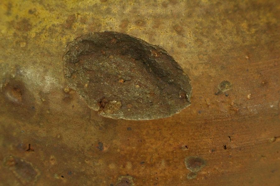 六古窯 古備前 種壺 水指 茶道具(RC974)