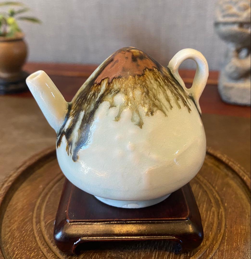 李朝　水滴　梅花　鑑賞台付　一輪挿し ヴィンテージ　レア