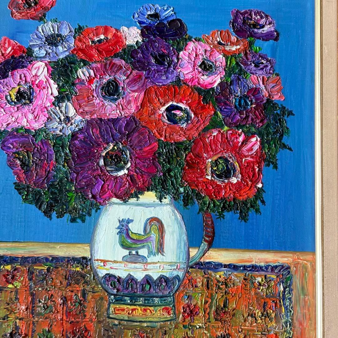 絵画 K.TAKAISHI 高石国夫 油絵 油彩 花 花瓶 静物画 洋画 C