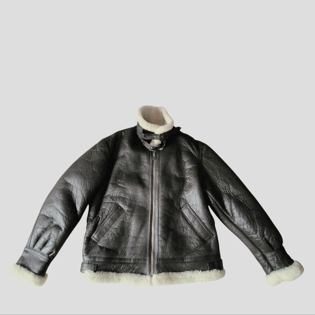 B-3　フライトジャケット　羊ムートン　 ダークブラウン　L　美品