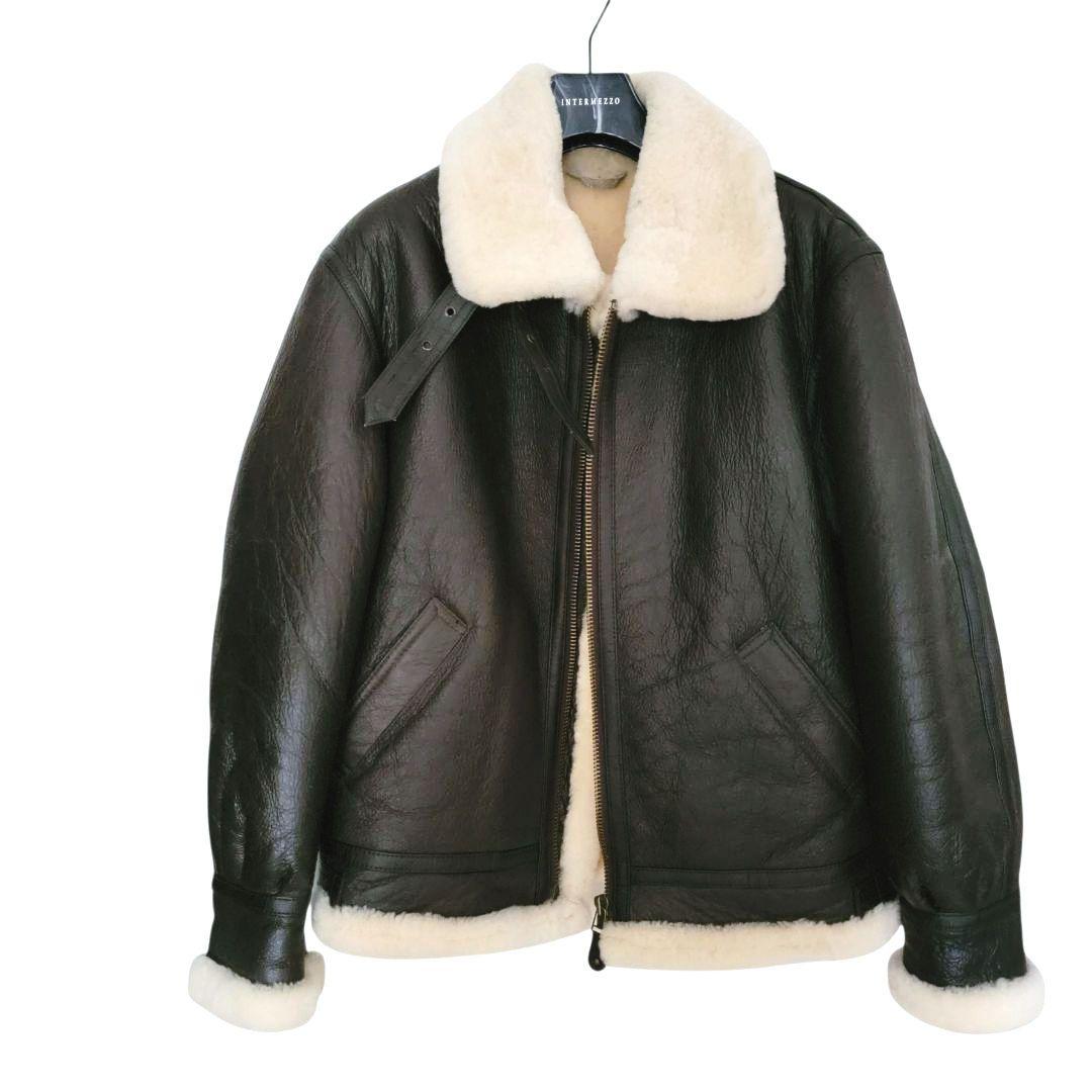 B-3　フライトジャケット　羊ムートン　 ダークブラウン　L　美品