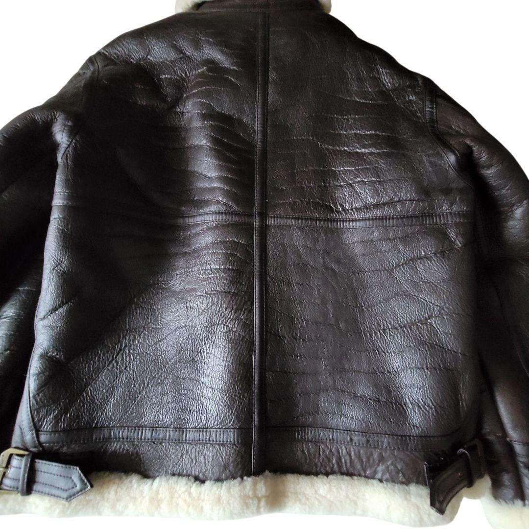 B-3　フライトジャケット　羊ムートン　 ダークブラウン　L　美品