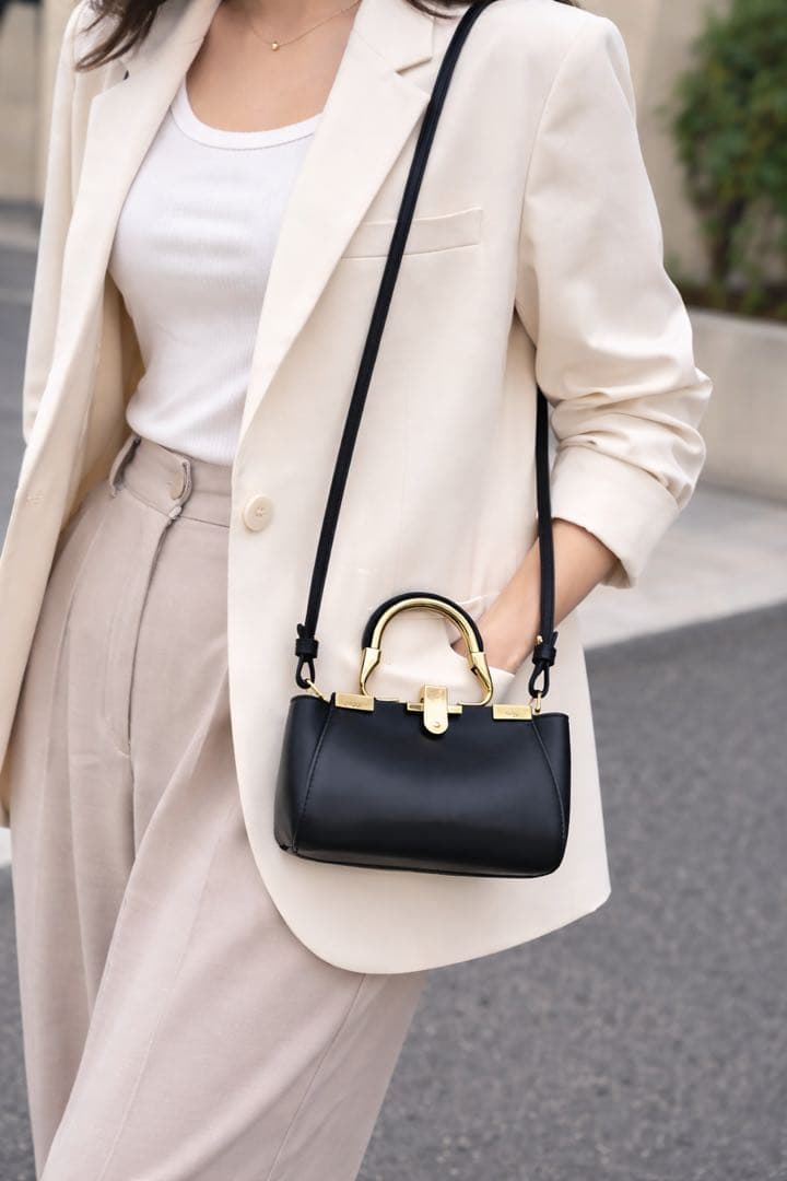 ZANCHETTI AMLETO MINI ブラック ショルダーバッグ