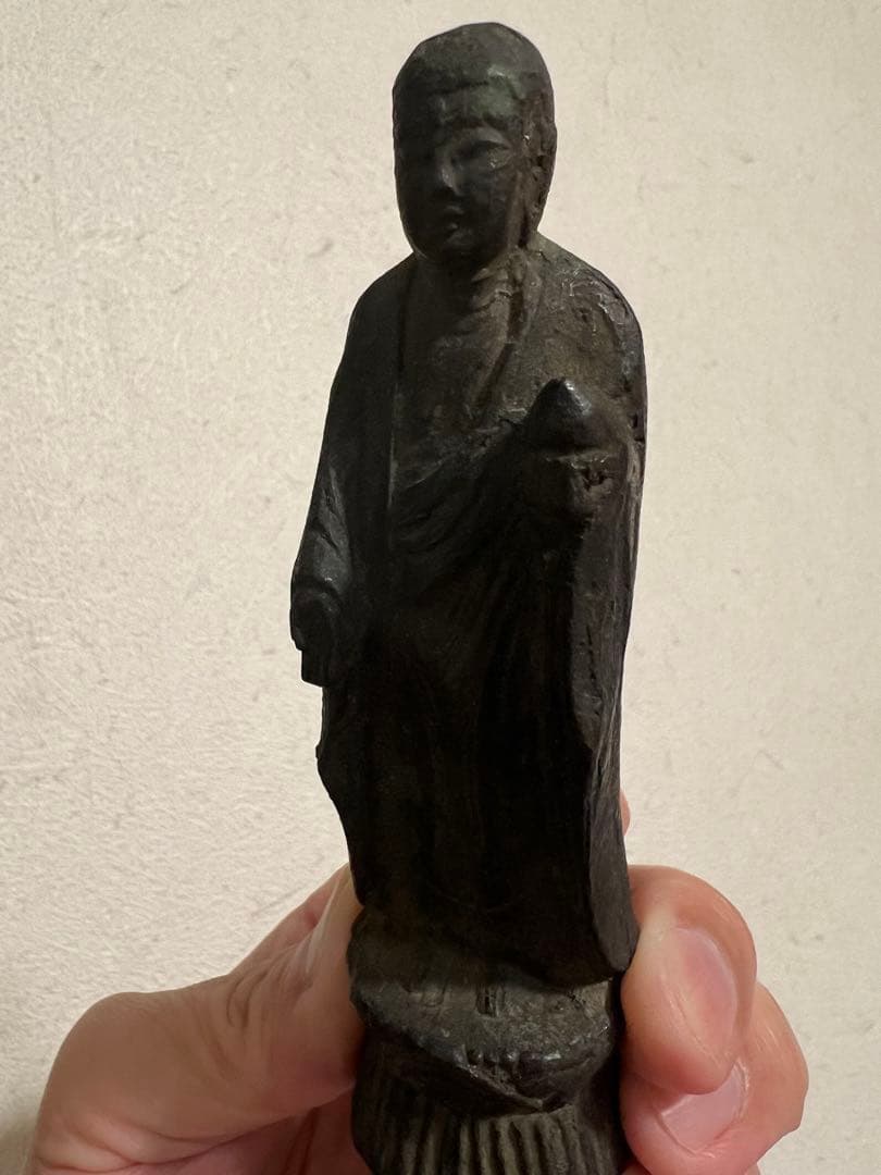 青銅製 地蔵菩薩立像 子供守り神 念持仏 金銅仏 仏像 仏教美術 骨董 古美術