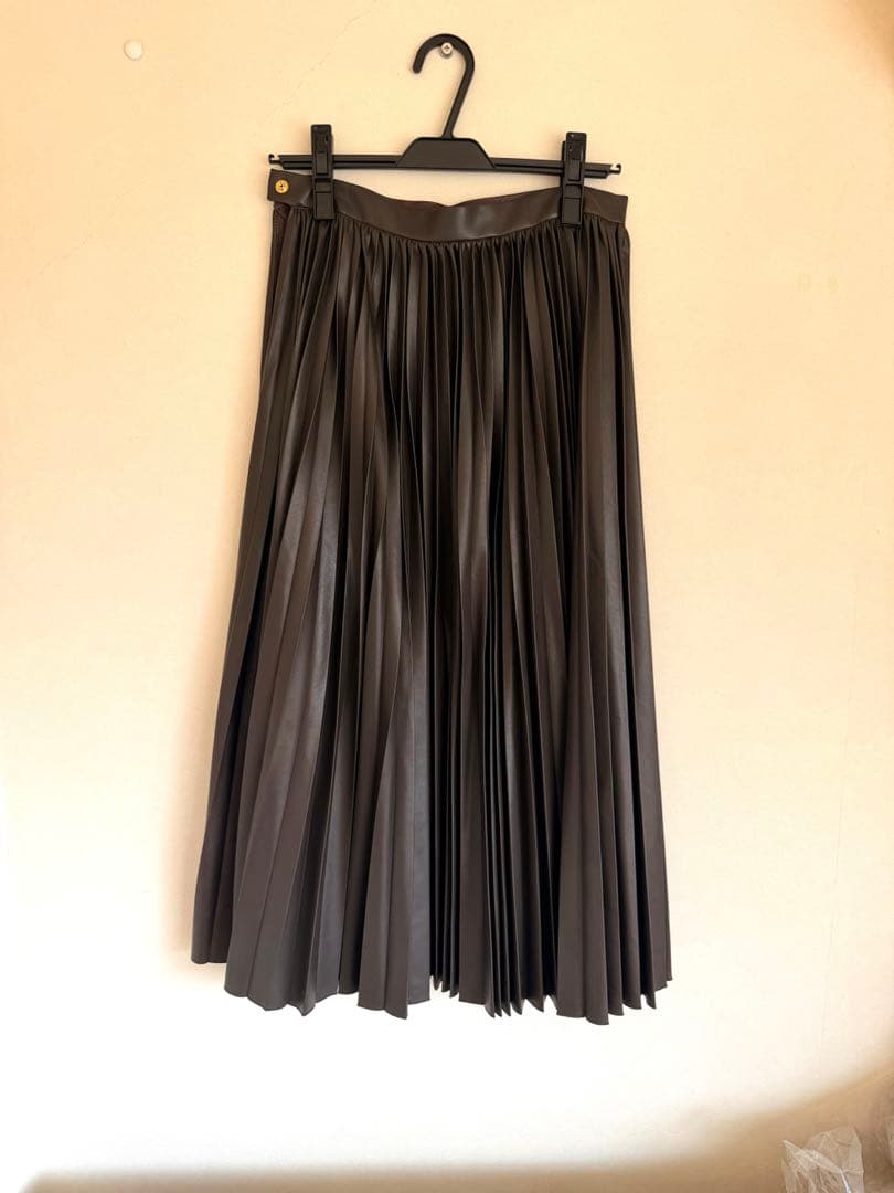 Drawer フェイクレザープリーツスカート36