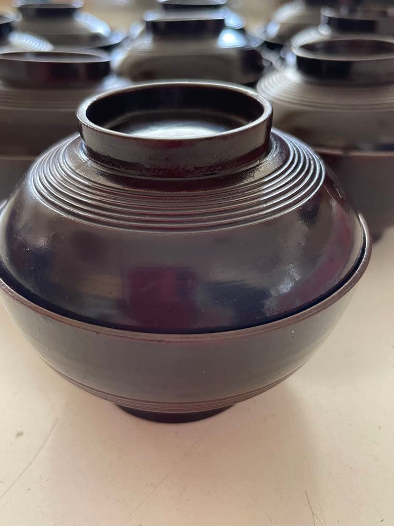 時代 漆塗木製 筋目金蒔絵 網干花木 小椀 9客セット 共箱 漆器 懐石道具