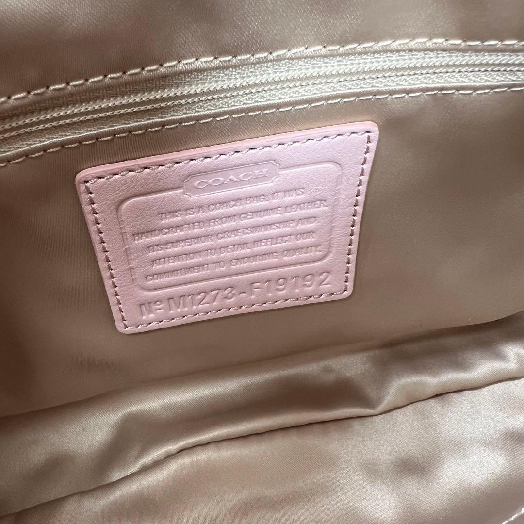 コーチ ワンショルダー アクセサリーポーチ シグネチャー 2way ピンク