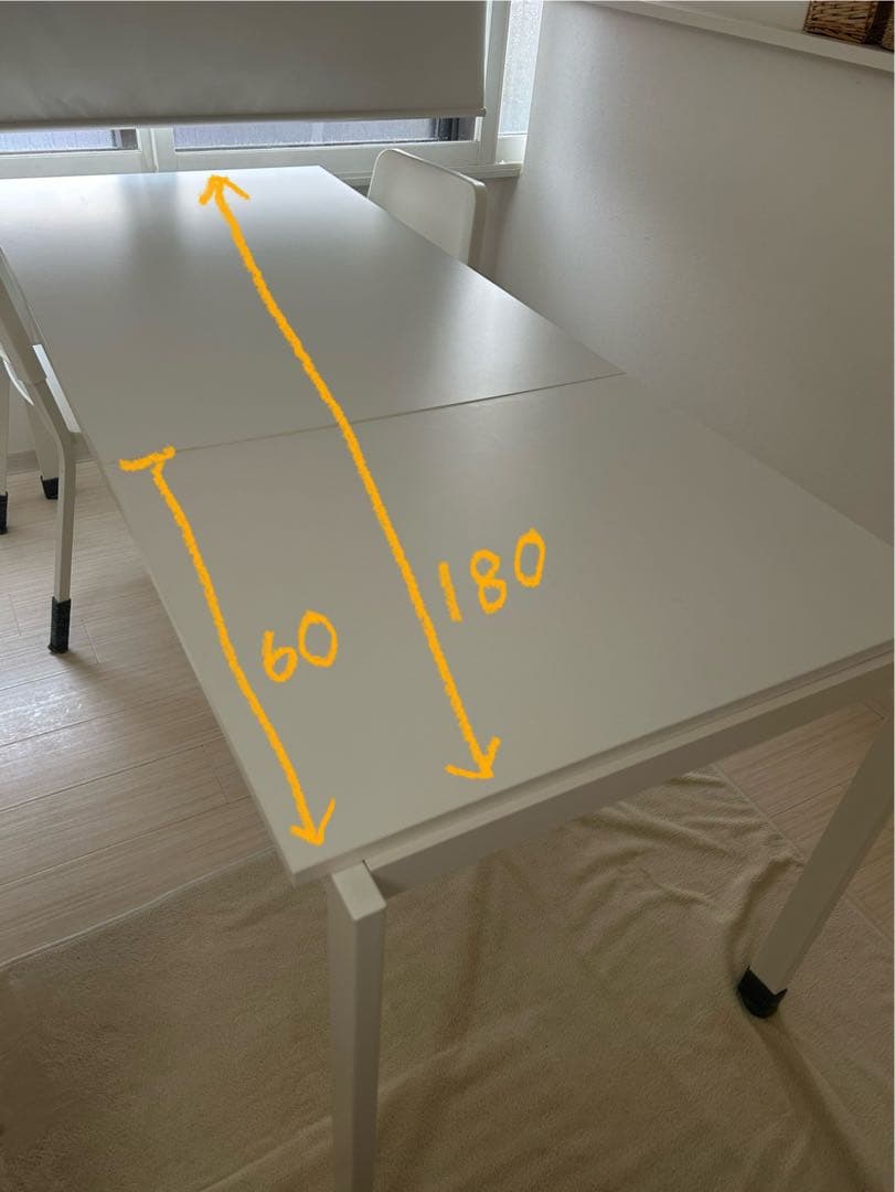 延長可　ダイニングテーブル　イス2脚セットも可能です　手渡し相談可能！