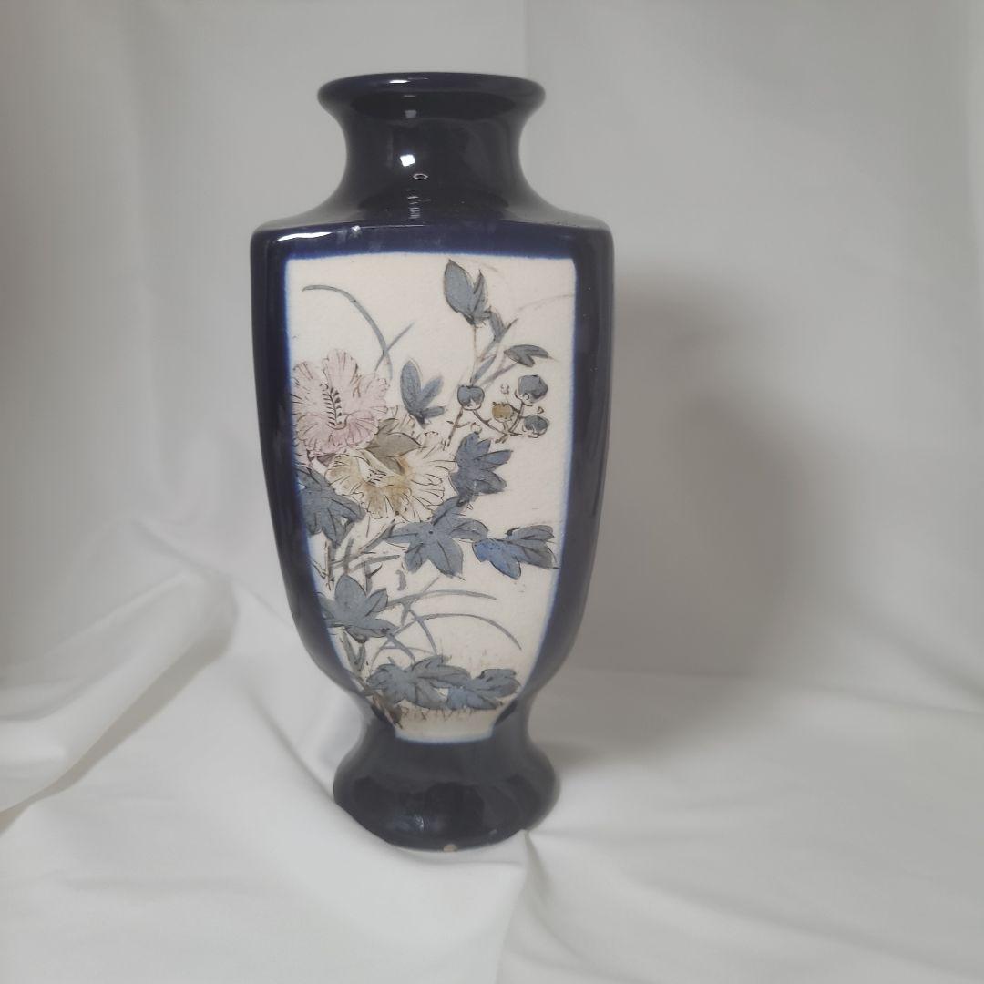 薩摩焼 色絵花瓶