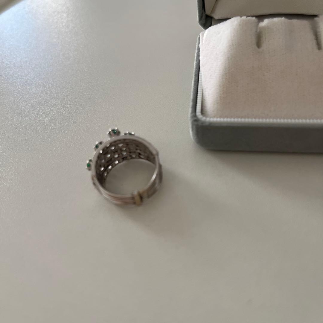 緑色ストーン リング　18K