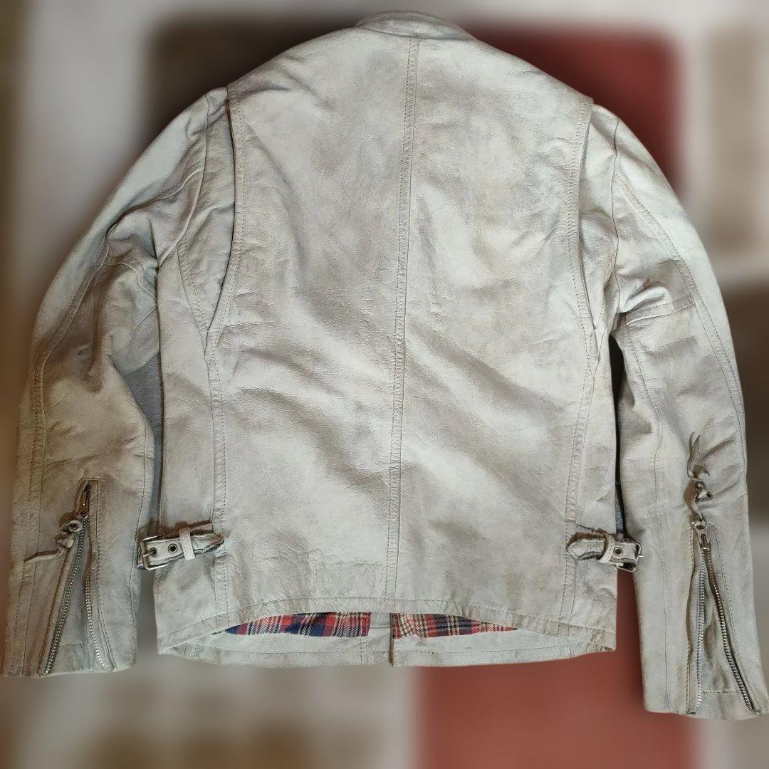 現行タグモデル　ダメージ加工　Schott 立襟 シングルライダース　上野商会