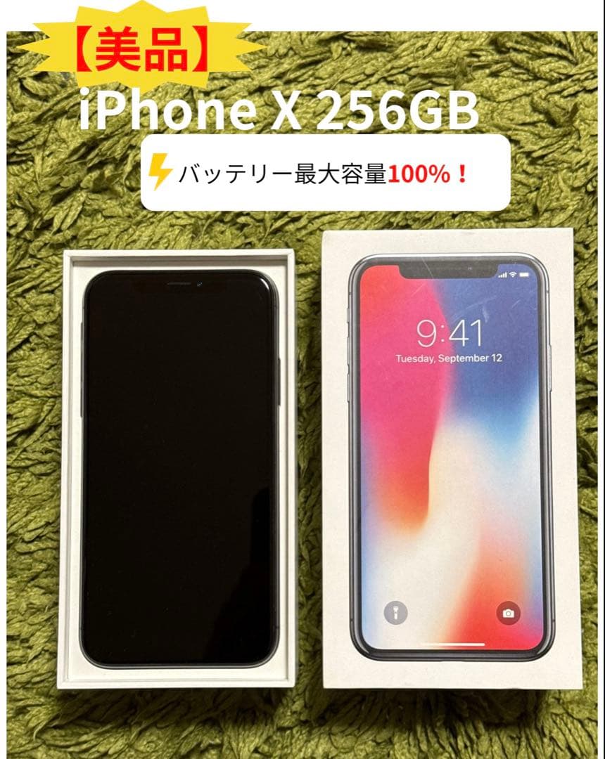 【超美品】Apple iPhone X 256GB本体 付属品付き
