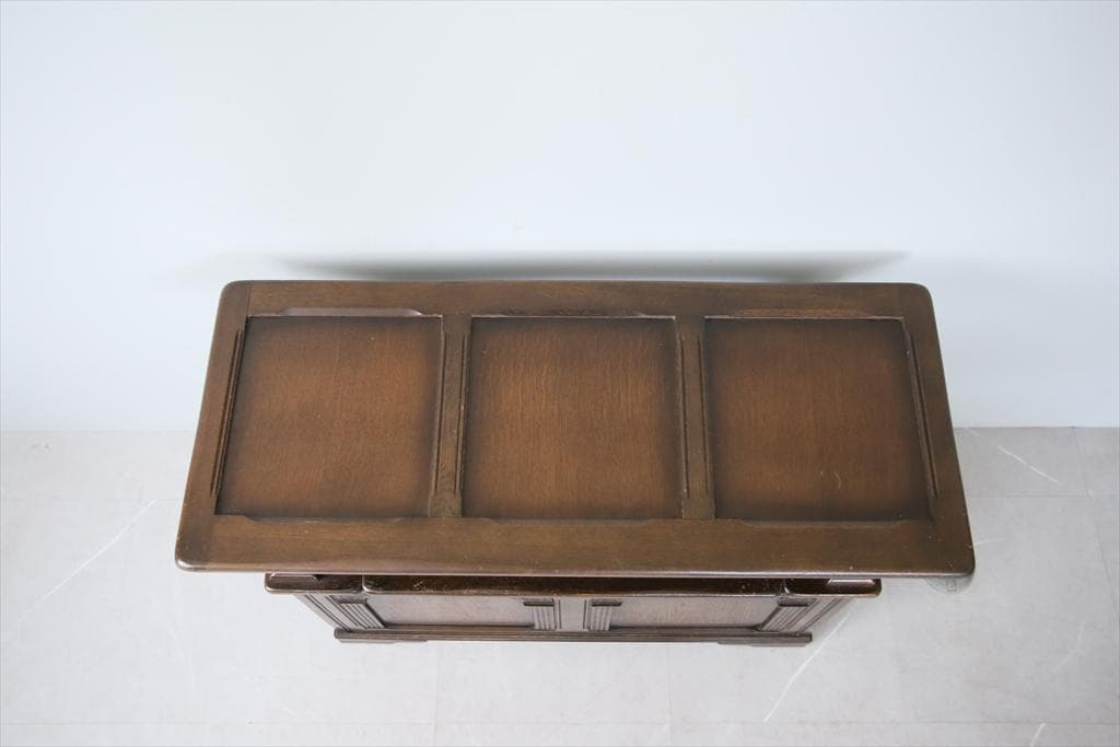 英国アンティーク木製モンクスベンチ/椅子イスチェア/収納机テーブル(88-119