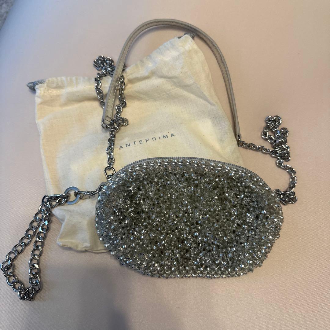 ANTEPRIMA シルバー ポーチ　ショルダーバッグ　ストラップ付き　結婚式