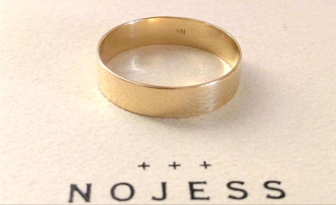 ノジェス K10 リング 13号 ゴールド プレーン 地金 モダン 美品