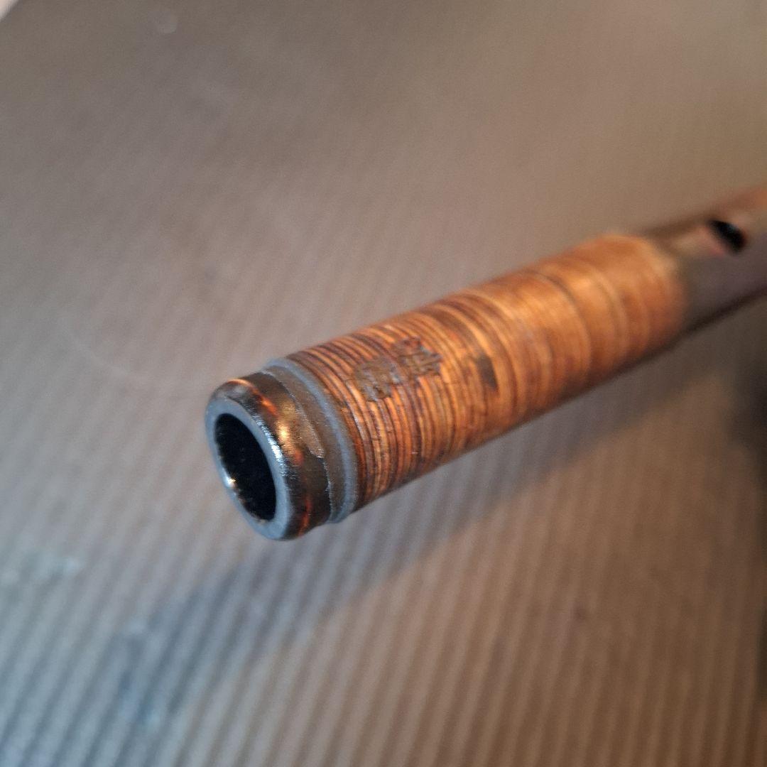 篠笛　古典調　7穴　四本調子　天地胴籐巻き　燻風仕上げ