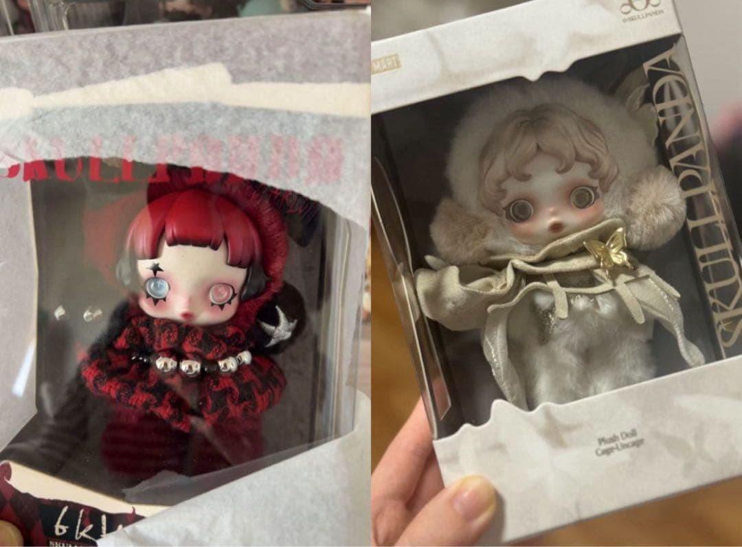 【Mana】SKULLPANDA ぬいぐるみ ホワイト レッド 2点