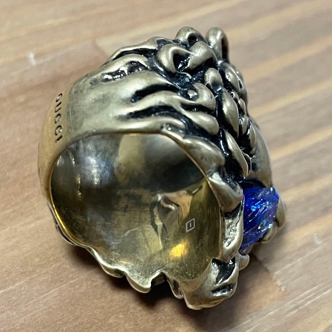 GUCCI グッチ リング 10号 ミケーレ期 ライオンヘッド ゴールド