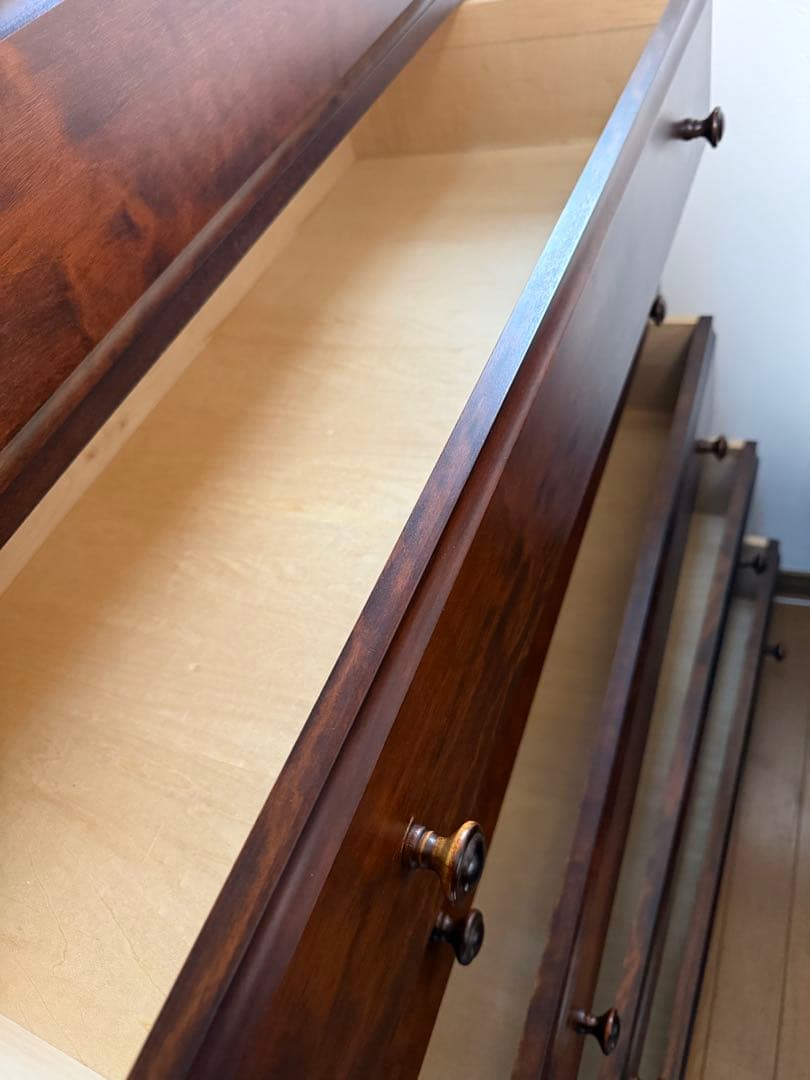 ⚠️sakana出品ダークブラウン木製タンス 7引き出し天然木古潭民芸⚠️