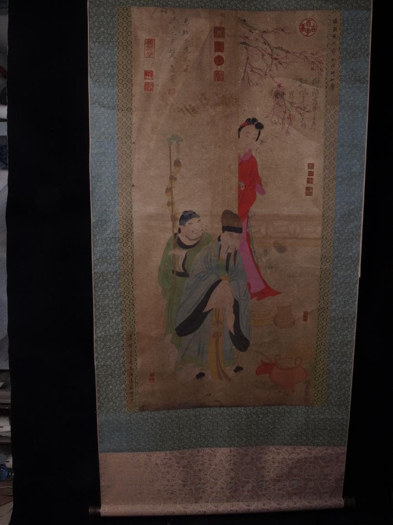 【骨董掛け軸】人物図　夏珪 北宋時代肉筆保證AK445A13-1