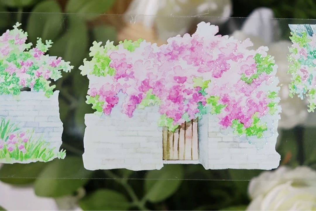 海外マスキングテープ巻売り 花壇 フラワー 風景マスキングテープ 806