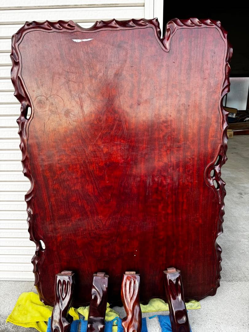 【ブビンガ】　一枚板　ブビンガローテーブル