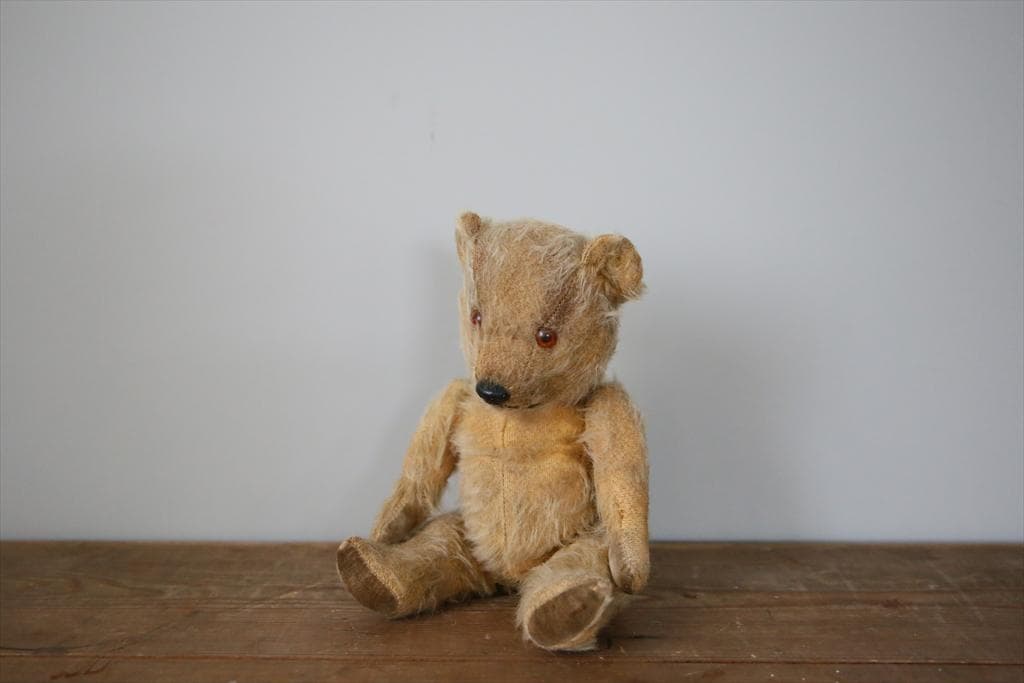 英国アンティークテディベア/くまのぬいぐる/熊オブジェ/ブラウン茶色85-114