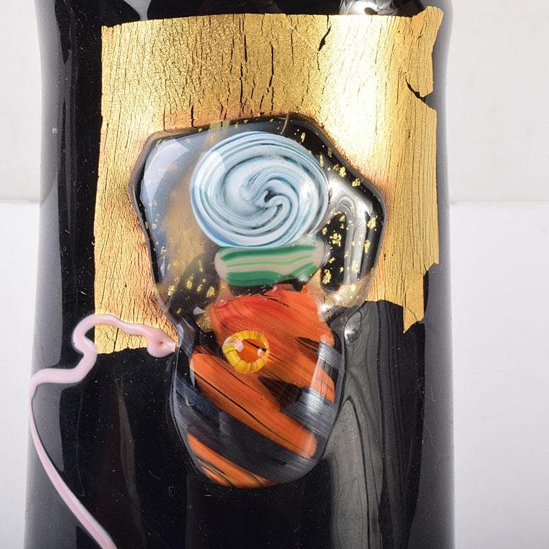 カメイガラス　亀井協一造　硝子花器　共箱　M　7045