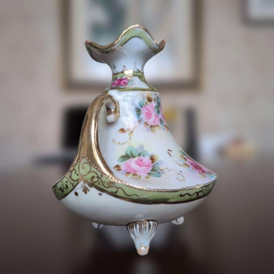 オールドノリタケ（ニッポン印）両手付薔薇花瓶