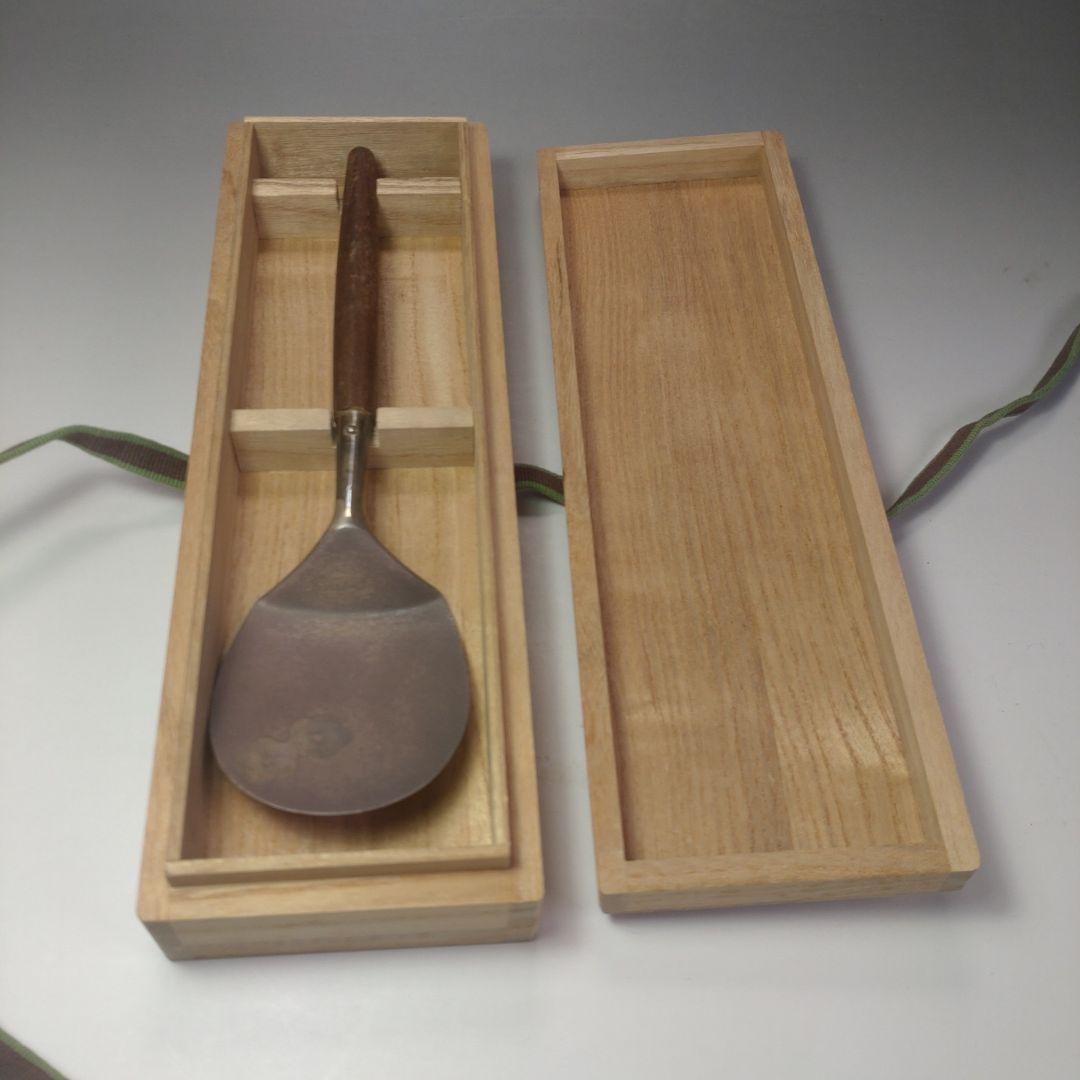 イ61 南鐐灰匙『金谷浄雲作』『淡々斎好　南鐐梅象嵌炉用灰匙』銀製　茶道具