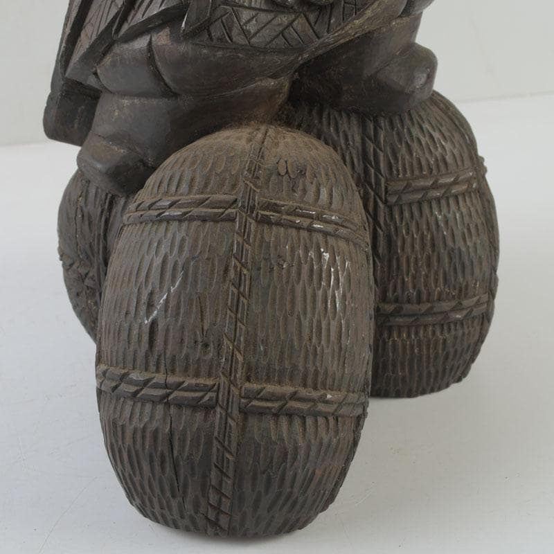 木彫　大黒天像　置物　縁起物　在銘　N　8646A