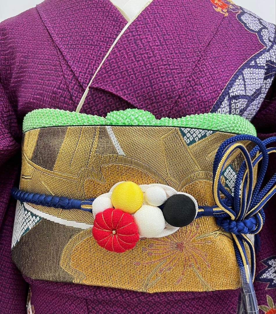 豪華　総絞り　振り袖　フルセット　別誂長襦袢付　成人式　金彩加工　刺繍入　702