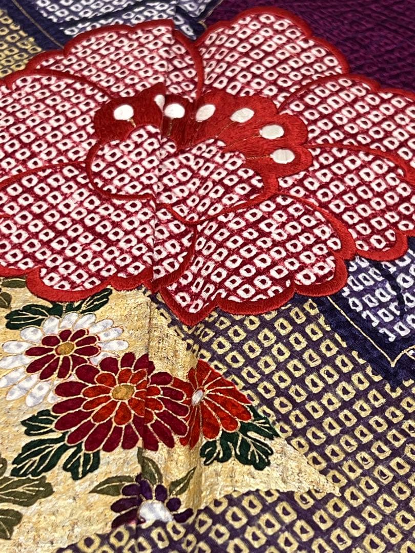 豪華　総絞り　振り袖　フルセット　別誂長襦袢付　成人式　金彩加工　刺繍入　702