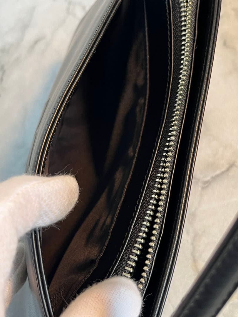 Courreges アクセサリーポーチ ハンドバッグ レザー 本革