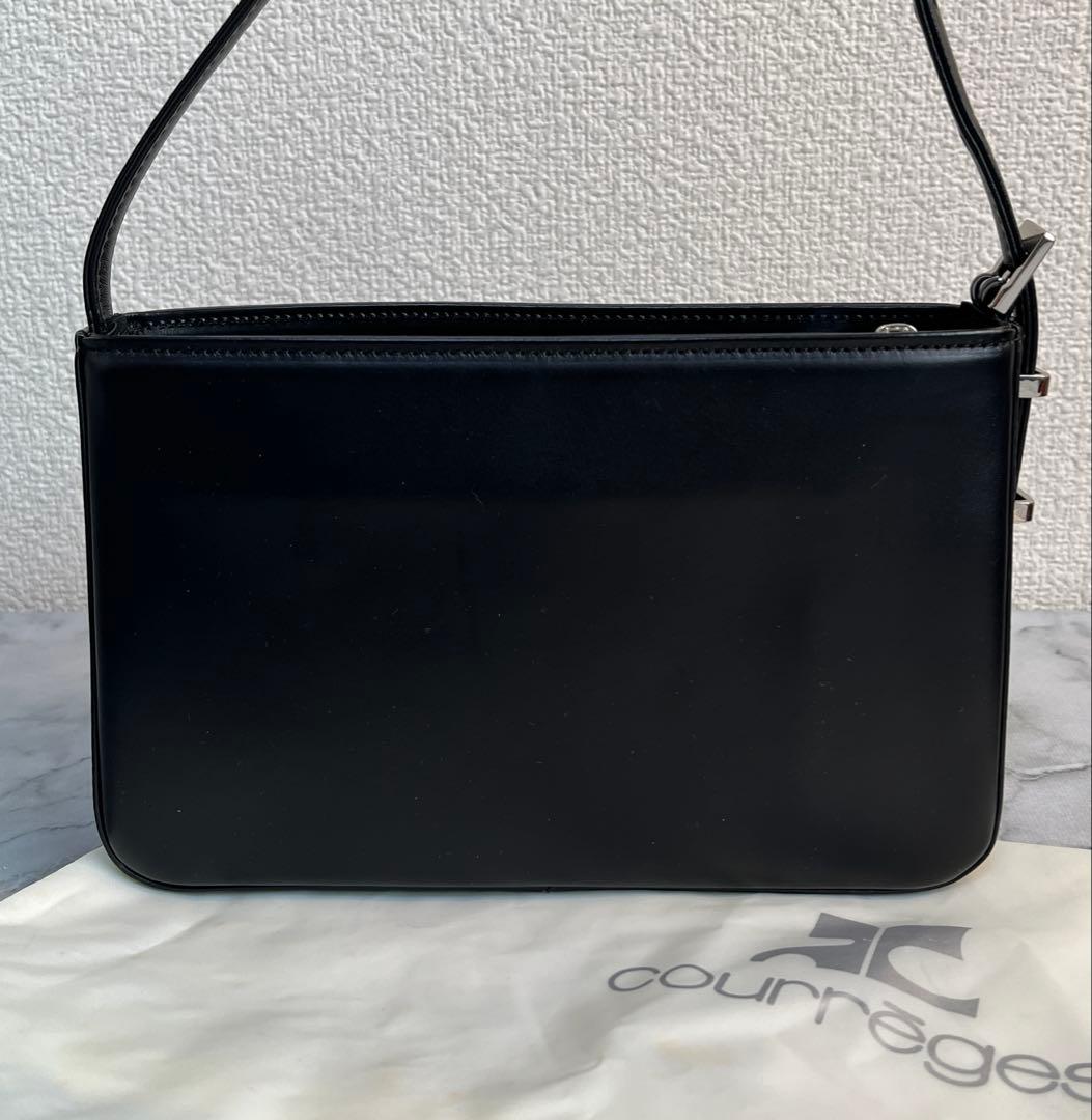 Courreges アクセサリーポーチ ハンドバッグ レザー 本革
