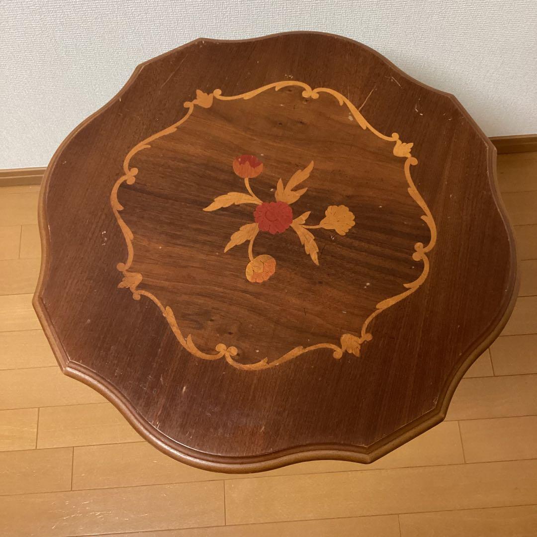 【イタリア製】アンティーク 象嵌細工 コーヒーテーブル／サイドテーブル