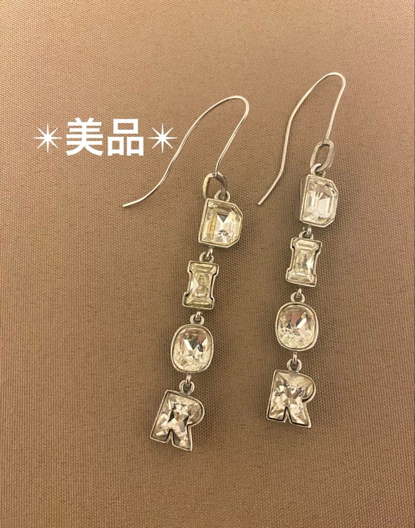 【希少•美品】DIOR ディオール ロゴ ピアス シルバー アクセサリー