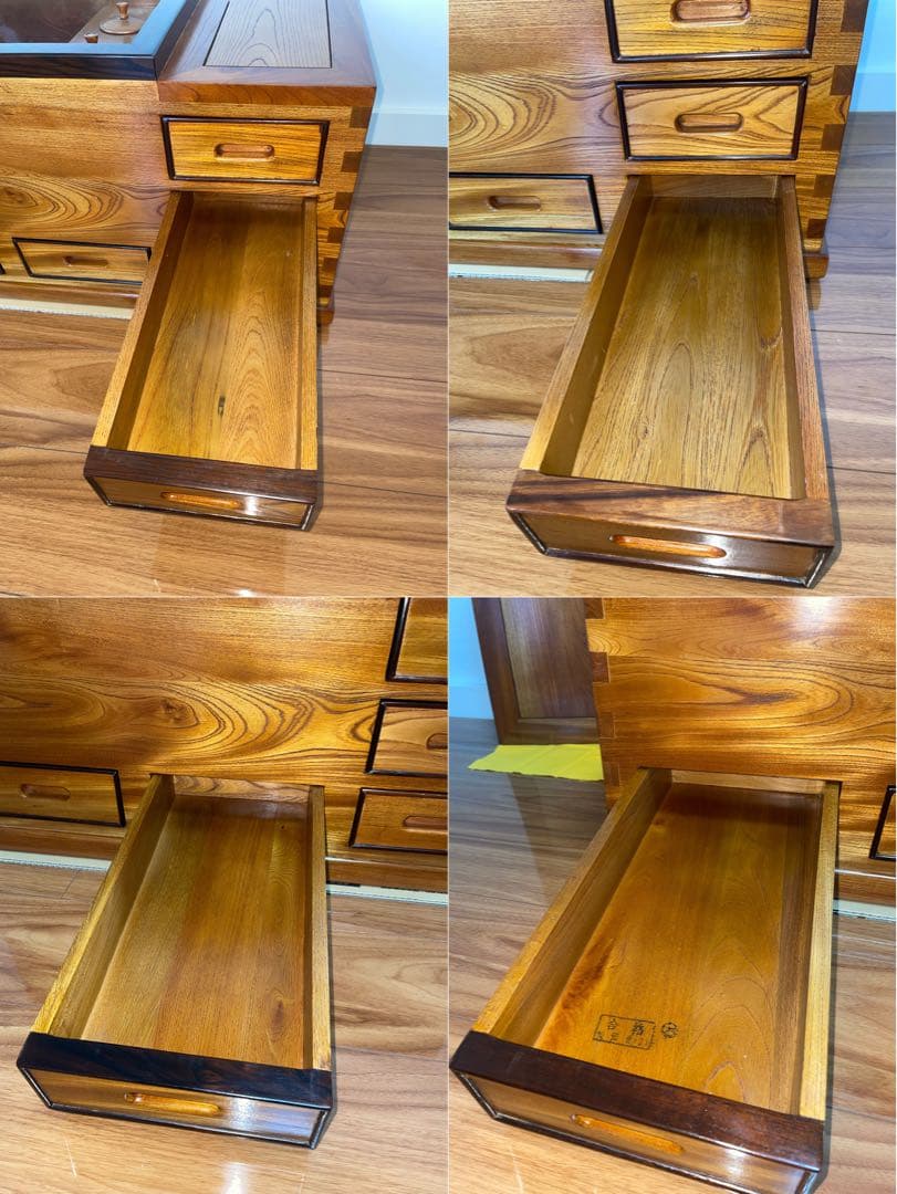 本日削除 高級 総欅ケヤキ無垢 関東長火鉢 特大サイズ 豪華フルセット 備長炭