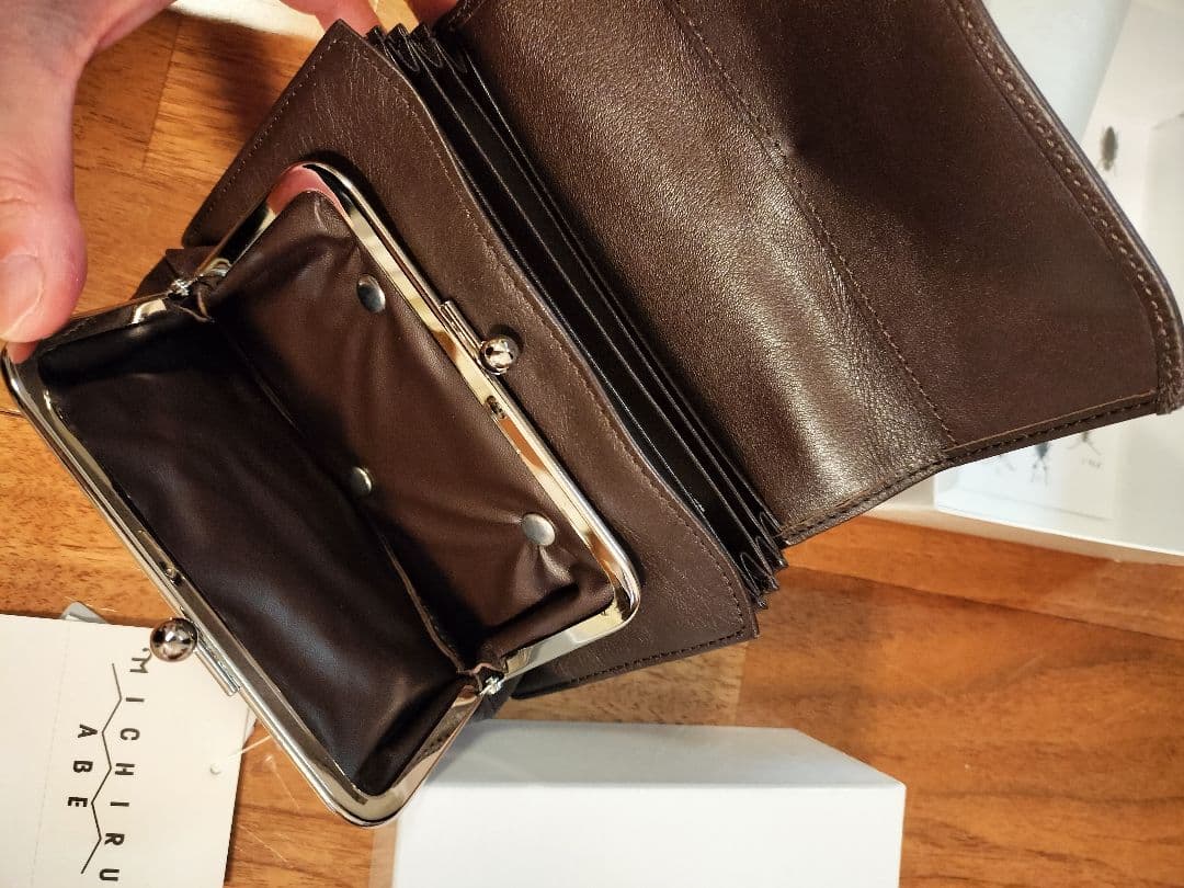 MICHIRU ABE ミチルアベ ブラウン レザー 二つ折り財布 BEAMS