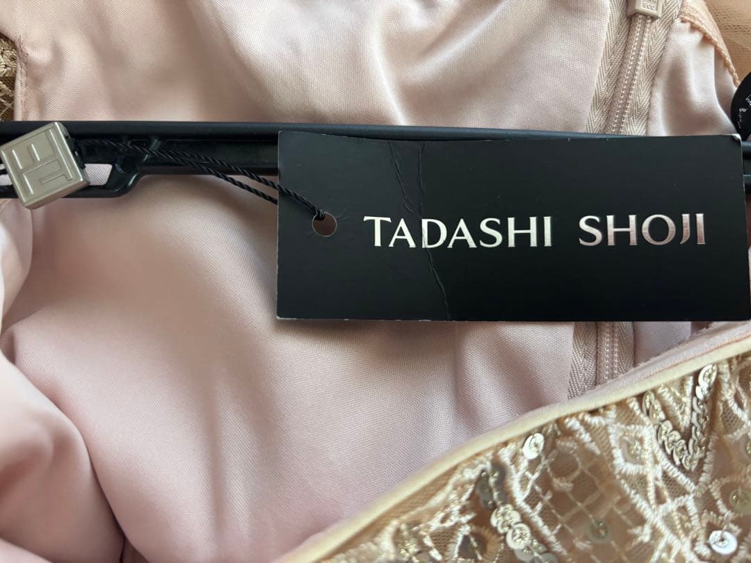 TADASHI SHOJI チュール　ロングドレス　サイズ6 ベージュ系