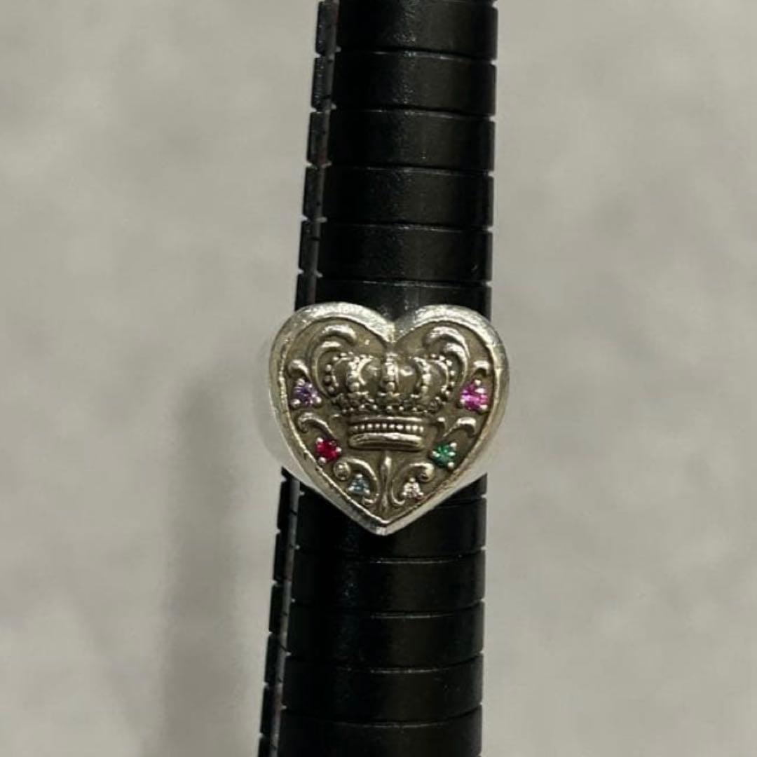 Justin Davisハート型王冠デザインリング 17号 シルバー925