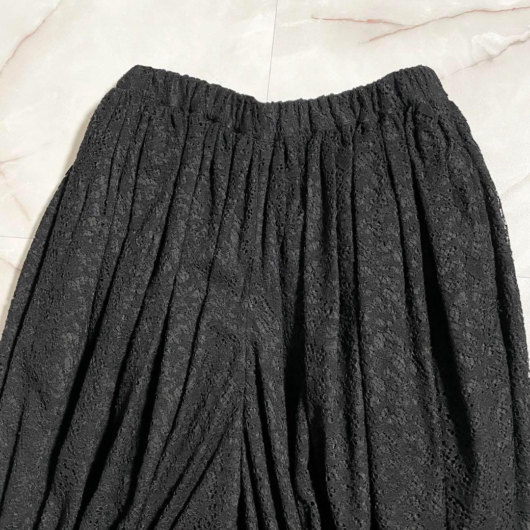 A15549　美品　コムデギャルソン　総レース　かぼちゃパンツ　バルーン　黒　S