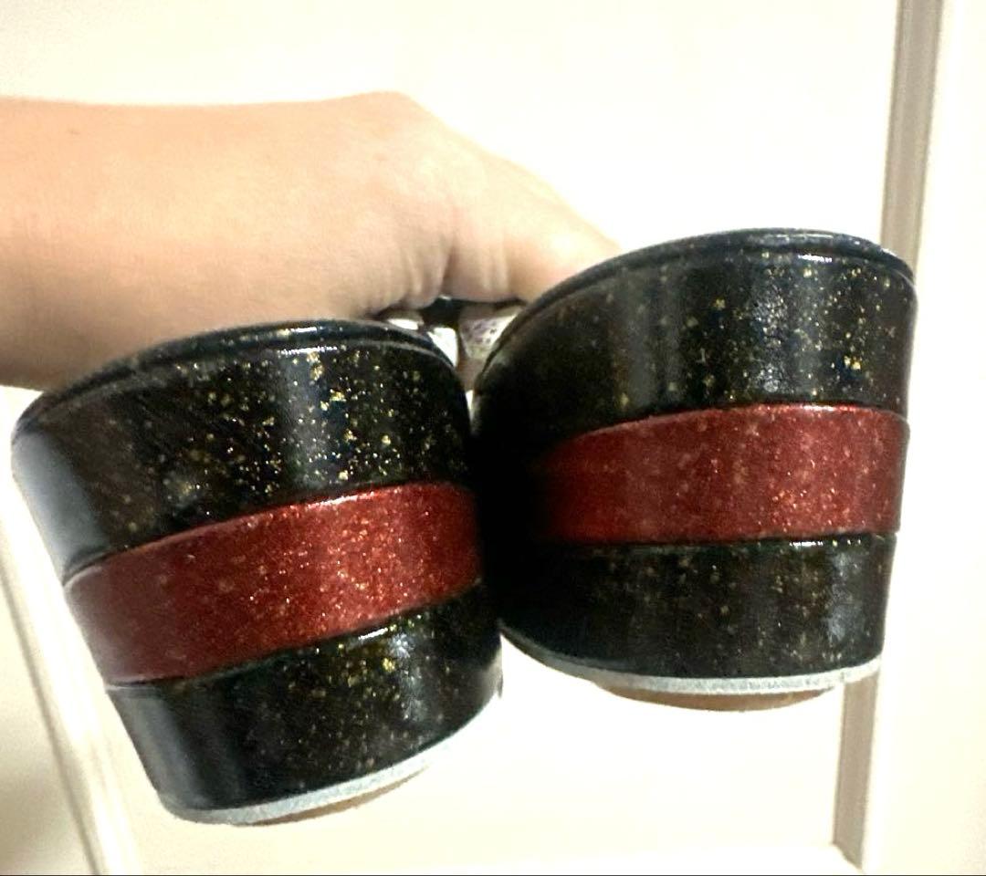 着物 和装 草履バッグセット 桜 黒 中古品 成人式