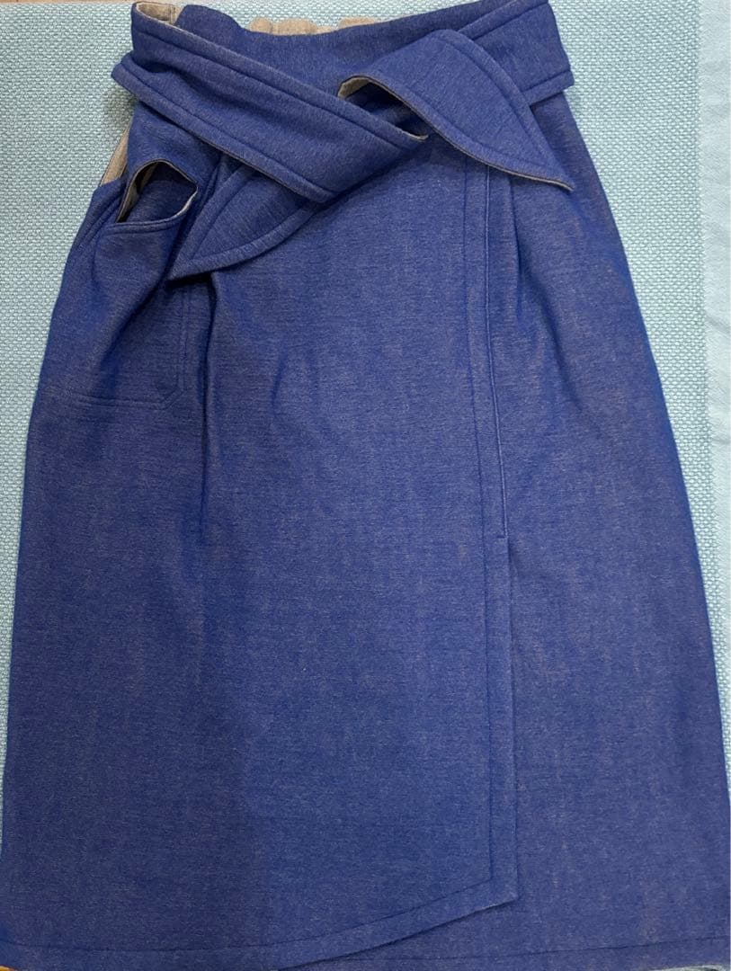 hatsutoki merengue リバーシブルラップスカート(ラピスラズリ)