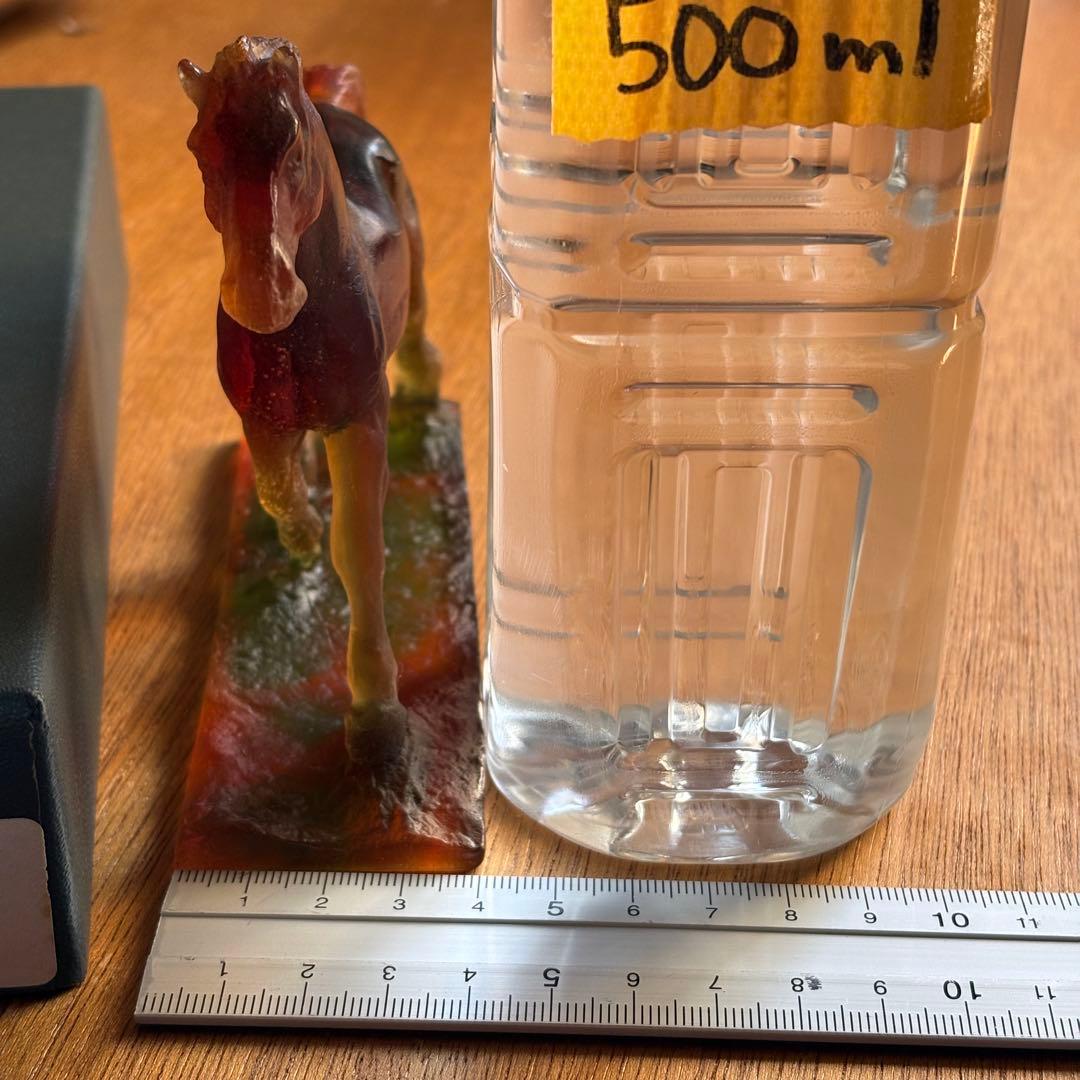 美品 Daum France ドームフランス クリスタルガラス 馬 置物 箱付き