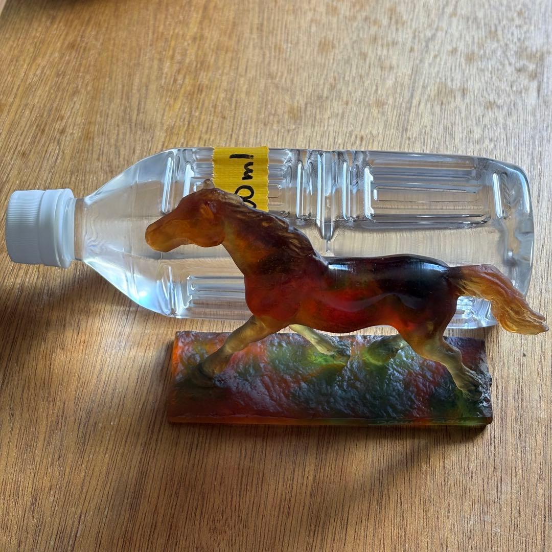 美品 Daum France ドームフランス クリスタルガラス 馬 置物 箱付き