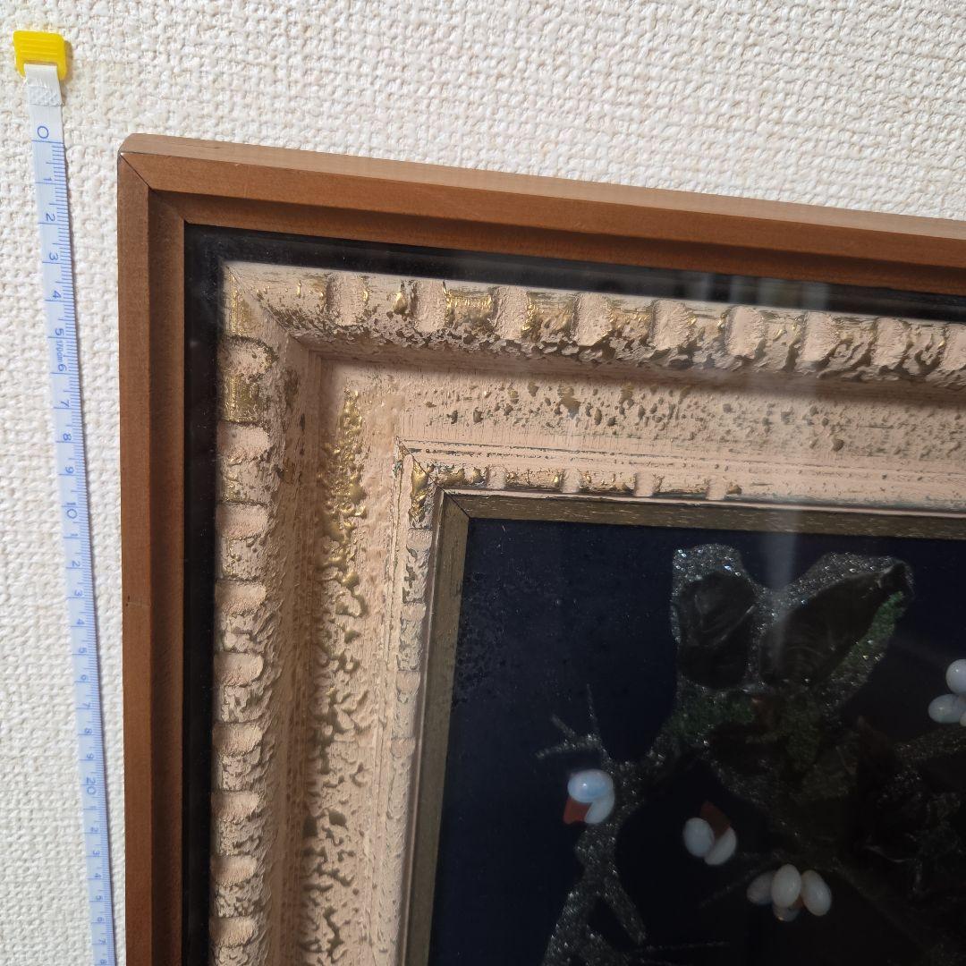 【美品】花と枝の装飾アート作品