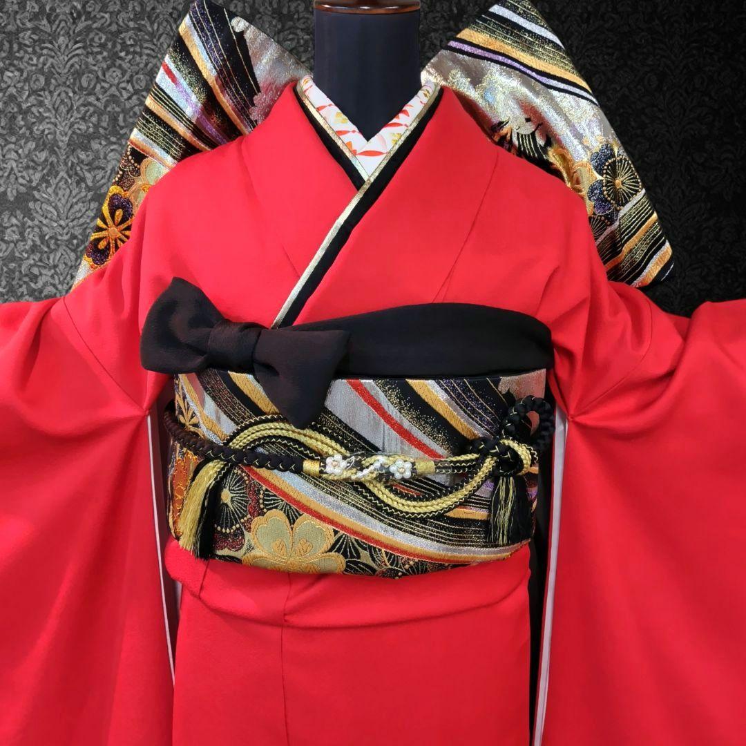 振袖フルセット(7点)・成人式・辻ヶ花・金彩加工・高級手縫・モダン・正絹・逸品